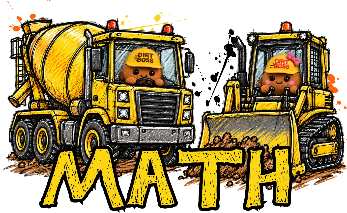 MATH: Little Dirt Boss drives a cement mixer and Lilly drives a bulldozer